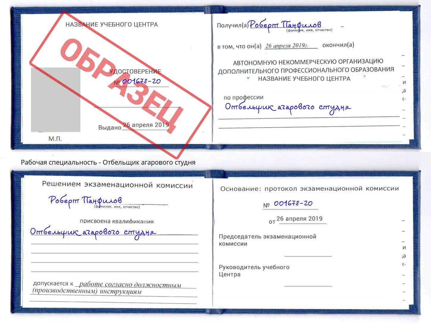 Отбельщик агарового студня Реж