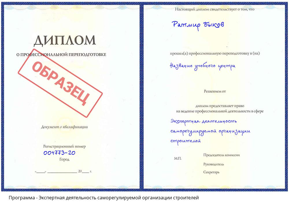 Экспертная деятельность саморегулируемой организации строителей Реж